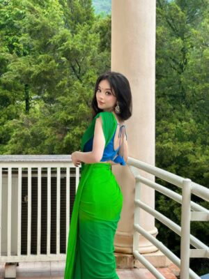 Simpal Kharel Instagram - not just a green flag but a whole green forest🙂‍↔️🍀🌚✨ @simpal_kharel