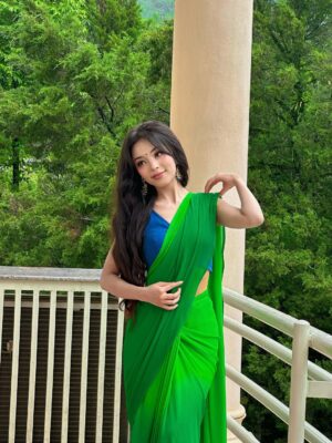 Simpal Kharel Instagram - not just a green flag but a whole green forest🙂‍↔️🍀🌚✨ @simpal_kharel