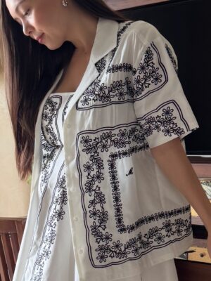 Siti Saleha Instagram - Such a cute dress from @majeparis Loving the embroidery 🪡

#SalehaTravels #MajeParis #Pregnant #Babymoon 🇻🇳