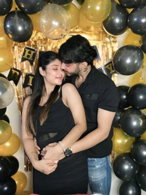 Smriti Rajput Instagram - Happy birthday to the love of my life! 🫂Grateful for every moment with you.💎I’m so grateful to have you in my life.Every year with you is the best year yet 💝Thank you for being my best friend, lover, and everything .You are the boy who makes my world brighter. I love you more than words can say! 🥰”Every moment with you is a blessing….🫂🥰&Grateful for another year with you ……. keep shining keep growing always Bae🧸💎 Happy birthday once again jaaaan 🤩🥳🎈🎂