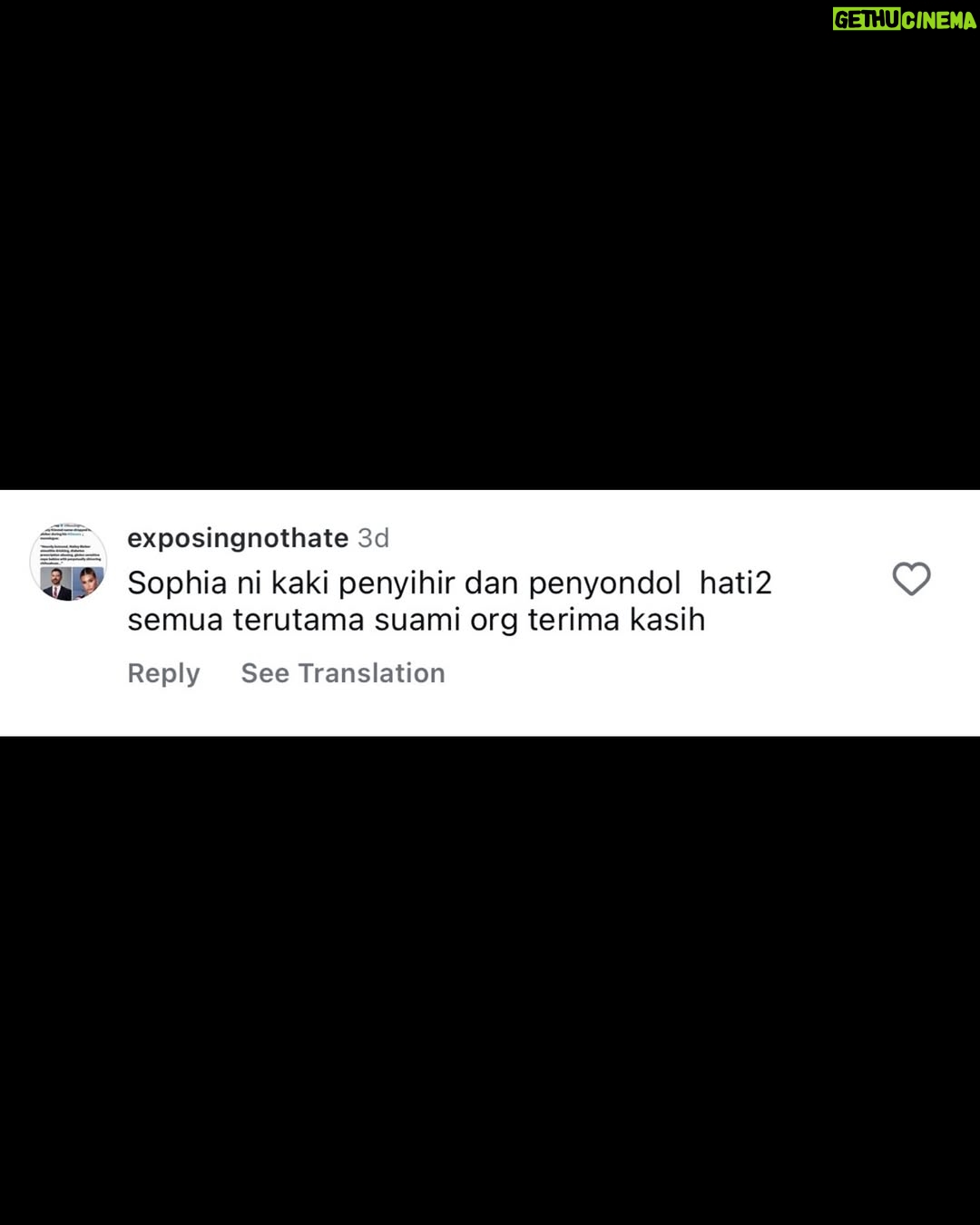 Sophia Albarakbah - 11.1K Likes - I know some people are asking, why did I make a police report?
Bitter? Gila publisiti? Tegakkan benang yang basah? NO!
Sebab cyberbullying & sexual harassment bukan perkara main-main. It’s not a joke. It’s not “just comments”.

I’ve been receiving thousands of messages and comments, fitnah, lucah, hinaan, ugutan… you name it. Some may think it’s small but to me, these words cut deep. They hurt, they affect my emotions, and they damage my dignity as a woman and as a human being.

I’m sharing here some screenshots of the comments and DMs I received. This is only a small part of it, there are many more that are far worse. I’m not sharing to shame anyone, but to show the reality of what happens online. This is why I took action. Because diam takkan ubah apa-apa.

This police report is not about revenge. It’s about protection for my safety, my dignity, and to send a clear message that women have the right to be protected under the law.

To everyone who has been through the same thing, you are not alone. And to those still spreading hate, remember that your words can leave scars that never heal.