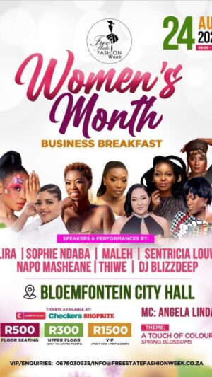 Sophie Ndaba Instagram - Touchdown Bloemfontein!👑💃 Thank You @fsfashionweek @candy1fs Womens Month Brunch!
Cant wait to share a stage with the fabulous Queens and @miss_lira sharing on how we win no matter what!💃👑
Women are Wonders !
The music and live performances will be 💫
See you there!
