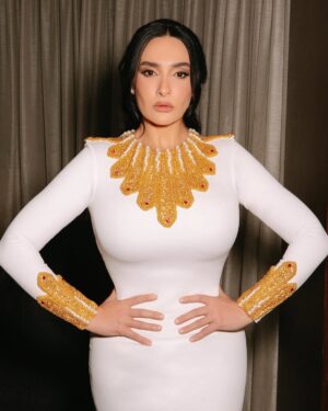 Souhir Ben Amara Instagram - @souhir_ben_amara in a Malek Gheni gown to host the closing ceremony of the @jcctunisieofficial ✨
@wissem.yahyaoui.5
@ashkhmiri