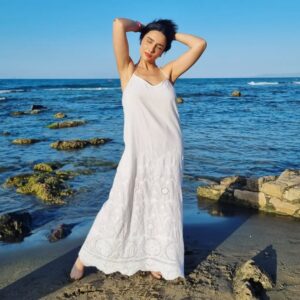 Souhir Ben Amara Instagram - white and blue
