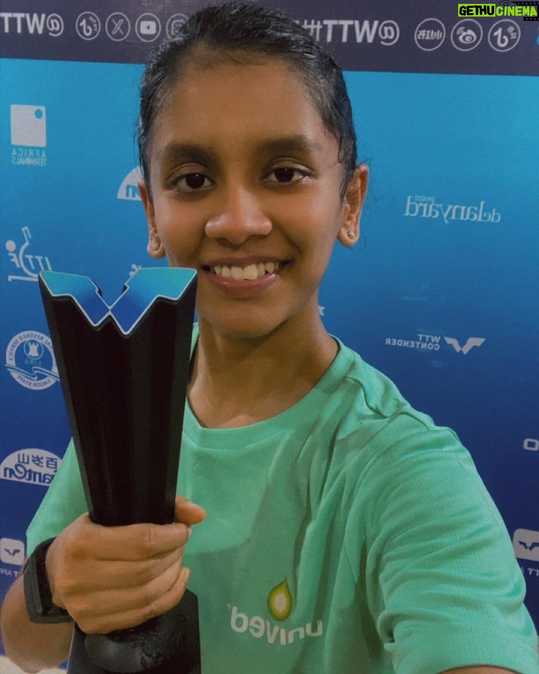 Sreeja Akula - 4.4K Likes - Nigeria has always been special for me and today it has become even more special. 

Glad to have played the finals here, not the result I wanted but onto the next one💪 

A big thanks to my team and coach @somnathghoshtt, @media.iccsai, @tabletennisfederationofindia, @reservebankofindia, @meraki_connect, @gosportsvoices, @seshagiri_mandava, @hirakpt, and @univedsports
