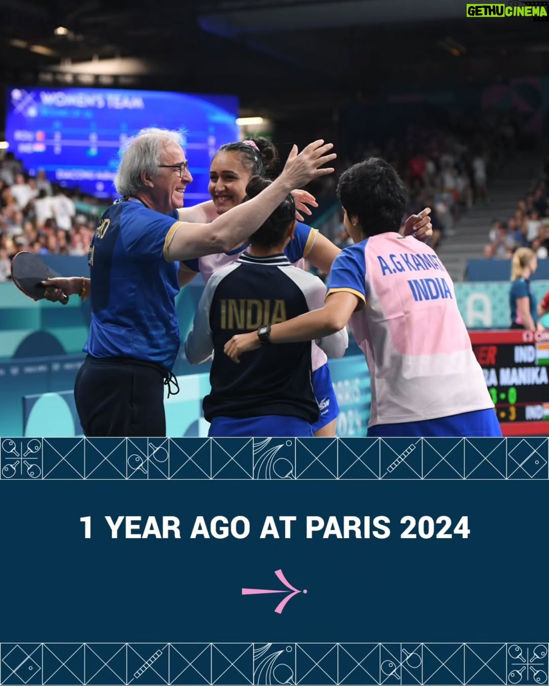Sreeja Akula - 2.6K Likes - 🇮🇳 One year ago at #Paris2024...

Team India's women stunned fourth-seeded Romania 3-2 in their Olympic debut! From Archana & Sreeja's doubles dominance to Manika's heroic performance - what a win to secure a place in the quarterfinals.

In their maiden Olympic team appearance, they proved dreams can become reality. Swipe to relive every thrilling moment! ➡️

Proud moment for Indian table tennis! 🏓✨

#Paris2024 #Olympic #TableTennis