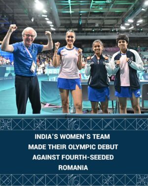 Sreeja Akula Instagram - 🇮🇳 One year ago at #Paris2024...
Team India's women stunned fourth-seeded Romania 3-2 in their Olympic debut! From Archana & Sreeja's doubles dominance to Manika's heroic performance - what a win to secure a place in the quarterfinals.
In their maiden Olympic team appearance, they proved dreams can become reality. Swipe to relive every thrilling moment! ➡️
Proud moment for Indian table tennis! 🏓✨
#Paris2024 #Olympic #TableTennis