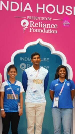 Sreeja Akula Instagram - An India House style 𝔾ℝ𝔸ℕ𝔻 welcome for our athletes Sreeja, Nethra & Vishnu 💫🇮🇳🏠

#MyIndiaHouse #WeAreTeamIndia #IndiaAtParis2024 #Cheer4Bharat
