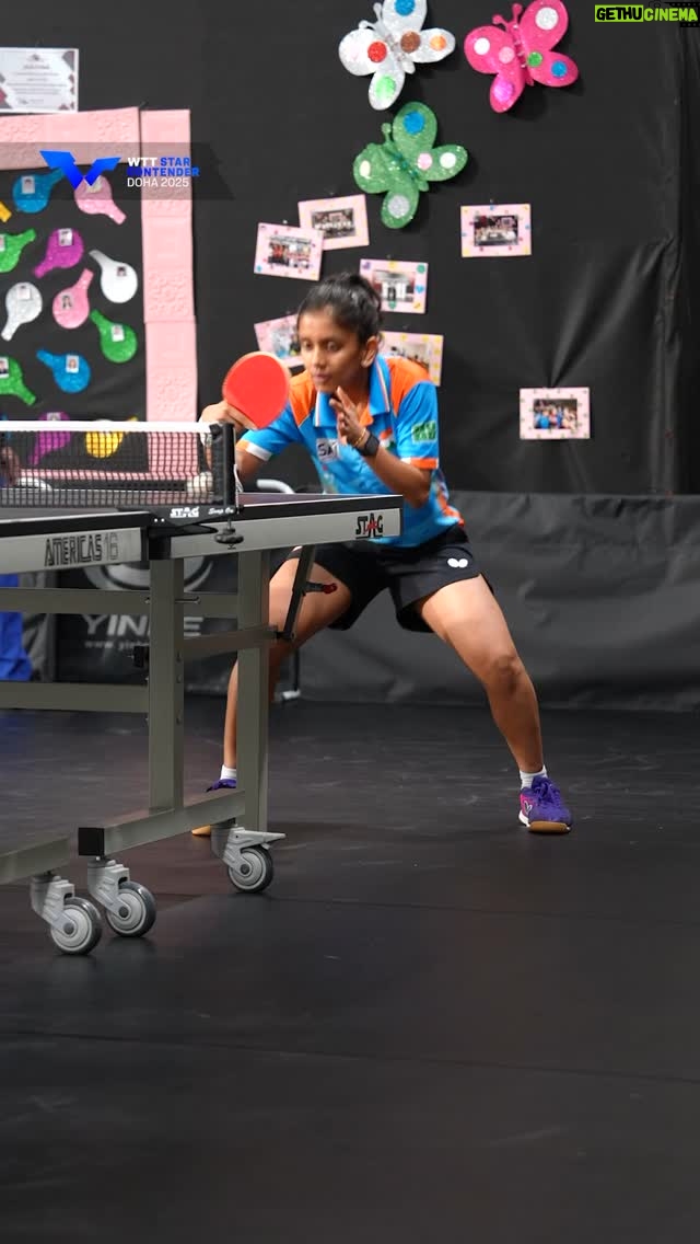 Sreeja Akula - 5K Likes - Final preparations for Sreeja Akula ahead of her R32 clash against Jieni Shao ⚔️ 

#WTTDoha #TableTennis