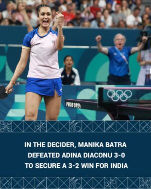 Sreeja Akula Instagram - 🇮🇳 One year ago at #Paris2024...
Team India's women stunned fourth-seeded Romania 3-2 in their Olympic debut! From Archana & Sreeja's doubles dominance to Manika's heroic performance - what a win to secure a place in the quarterfinals.
In their maiden Olympic team appearance, they proved dreams can become reality. Swipe to relive every thrilling moment! ➡️
Proud moment for Indian table tennis! 🏓✨
#Paris2024 #Olympic #TableTennis