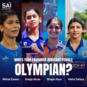 Sreeja Akula Instagram - Nikhat's powerful🥊 jabs, Bhajan's 🎯 sheer accuracy, Sreeja's deceiving 🏓 topspin or Nisha's neat 🤼♀️ grapples?
Which Indian 🇮🇳 athlete made the most impressive #Olympics debut? Comment 👇
#FavOlympian #TeamIndia #Olympics2024