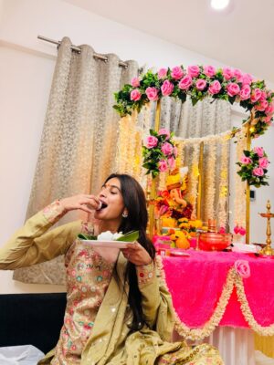Srushti Ambavale Instagram - All eyes on modak & bappa 🌺