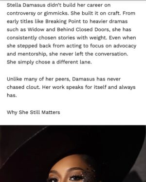 Stella Damasus Instagram - It’s not very often that I feel TRULY seen, understood and appreciated. Thank you @ranksafrica for this beautiful article. To think that this was out of the blue … wow. God bless you. #RanksAfrica #StellaDamasus #Actor #Blessed