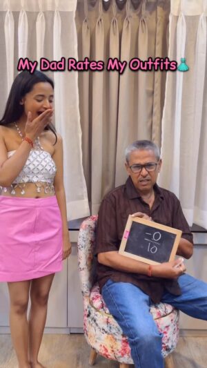 Sumedha Bhattacharyya Instagram - My Dad Rates my Outfits 😭🧿😂
#papa #rates #outfit #fatherdaughterlove #outfittoday