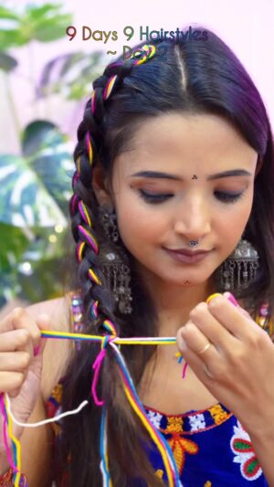 Sumedha Bhattacharyya Instagram - 9 Days 9 Creative Hairstyles 😍🌺
#festivewithsumedha (Day 19/45🌺)
#hairstyle #navratri #durgapuja #creative #ashortaday