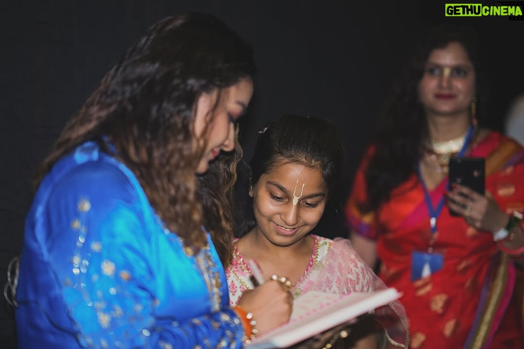 Swasti Mehul Jain - 62.1K Likes - When  Delhi turned into VRINDAVAN 🦚 Thousands gathered to sing with me, celebrate together Shri Krishn Janmashtami, organized by the upcoming tallest temple of world, Vrindavan Chandrodaya Mandir @vcmvrindavan . 

An experience of a lifetime, every song was a journey, expressing different Krishn leela ❤️ 
Redefining the soundscape of devotionals, my team worked so so hard to curate this duvine experience.
Grateful for all the love and blessings from you all & the VCM family, @chanchalapathidasa prabhuji 😇 

Show Director & supervisor @asm.talents @swastimehul.live 
With my team Akshay, Kamal, Krishna, Aryan, Archit, Anmol, Shreya, Ketki, Monty, 
Lights & Visuals : Dharmendra, Suhel, Varun (Orion Solutions) 

Stylist :  @shailjaanand 
Custom outfit by @lush_by_riaakhurana
Jewellery by @aadamyastore
#styledbyshailjaanand 
Assisted by @stylingbypreeti @nausheena_naaz
HMU by Meenakshi & team

📸 @thewhitecollarfilms 

#krishnajanmashtami #janmashtami #iskcon #vrindavanchandrodayamandir #Vrindavan #liveconcert #swastimehul #swastimehullive