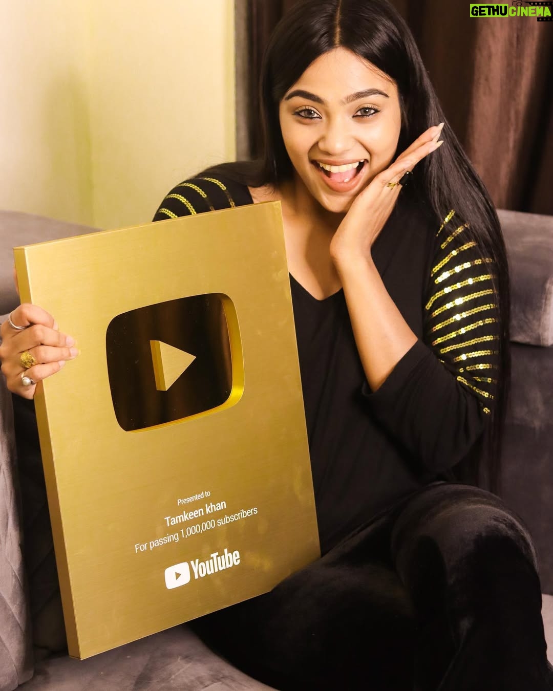 Tamkeen Khan - 67.1K Likes - Assalamualaikum jummah mubarak✨
The Golden play button ▶️✨
Guysssss we finally did it...!!!!!! And it never be possible without you all..🥺🥺
I want to Thankyouu firstly to my mom my love @khan_nishrat ♥️who was and will always being there in my ups and downs whenever i feel like falling down she was there to stood me up♥️🥺and then all my lovely friends, supporters n well wishers thankyou so muchfor trusting and understanding me and being a backbone for me🥺🥺♥️♥️and yes my managing team @gm_talents_ @techno_harsh_ apart from manager more like a bro to me thanks for making me understand for what is correct☺️☺️🥰..!! I LOVE YOU all #tamkeenpeople 🪄