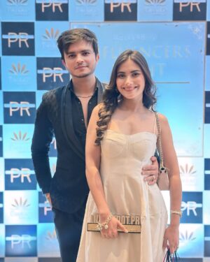 Tanya Rathi Instagram - From creating moments to making milestones, we did it together! 🏆✨ Honored to receive the Popular Couple Youtuber Award (1 Million Category) with my better half—our journey is made of dreams, love, and endless hustle. ❤️ #BestCreators #TeamUs #AwardedForLoveAndCreativity
