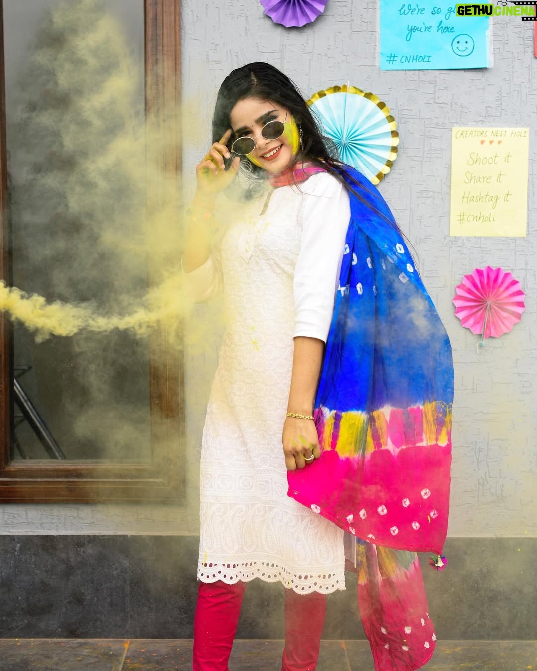 Tanya Sana - 11.6K Likes - HAPPY HOLI 🥰🌈🎊
Holi is not just a festival of colours. It’s a festival of emotions and carefreeness.
.
@creatorsnest.in 
.
Edit by :@zayed_ahmad_photography