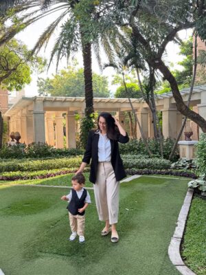 Tarini Peshawaria Instagram - My baby who was born, what feels like yesterday — just had his end-of-year school celebration, and of course we had to twin our outfits! 🧿❤️