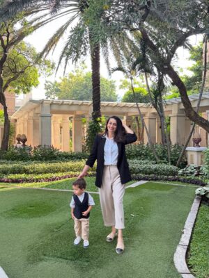 Tarini Peshawaria Instagram - My baby who was born, what feels like yesterday — just had his end-of-year school celebration, and of course we had to twin our outfits! 🧿❤️