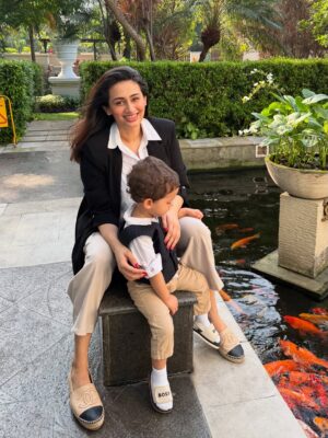 Tarini Peshawaria Instagram - My baby who was born, what feels like yesterday — just had his end-of-year school celebration, and of course we had to twin our outfits! 🧿❤️