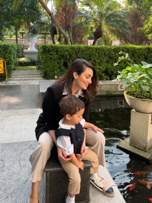 Tarini Peshawaria Instagram - My baby who was born, what feels like yesterday — just had his end-of-year school celebration, and of course we had to twin our outfits! 🧿❤️