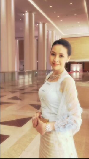 Thandar Bo Instagram - 2024 myanmar academy award🩵 #thandarbo #academyfashion