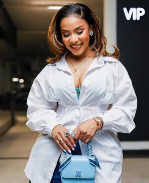 Thuli Phongolo Instagram - Think about it… 😌
Glam: @thepenthousebeautystudio