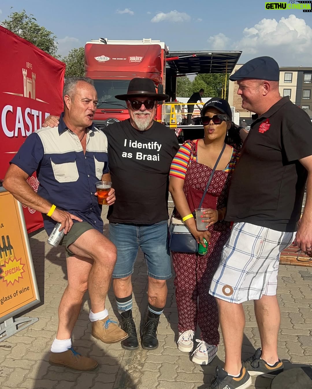 Tumi Morake - 3.7K Likes - When @chrisforrestsa invited me to come talk smack and host a braai demonstration with the inimitable @chef_bennym i was like, “say less”. 🍻🥩🐟🔥#ultimatebraaimaster #tumibathong