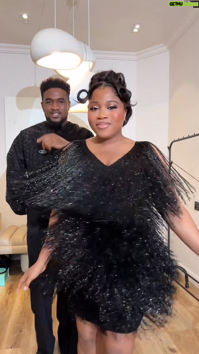 Veekee James - 184.1K Likes - Party wey go sweet na from GRWU we dey know😍
@hildabaci thanks for having us 🥰 your party was too 💥💥💥

My Dress @bukolacrystalsofficial 
Hubby’s outfit @londontailor07
Our wedding rings @bozdiamonds @bozjewelry 
Makeup @y_glam 
Hair @hairbyadefunkeee 
Hair install/styling @sheyz_touch