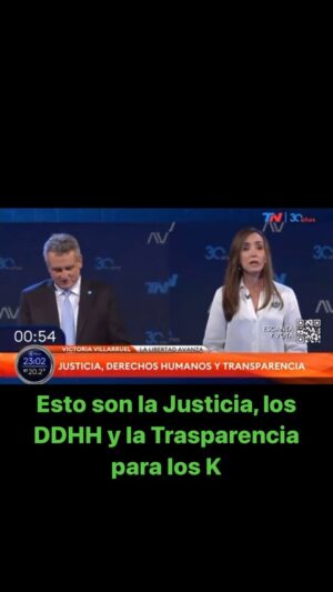 Victoria Villarruel Instagram - Esto son la Justicia, los DDHH y la Transparencia para los Kirchner. Massa es kirchnerismo. Es corrupción o cambio. #LaLibertadAvanza 🇦🇷 #debate