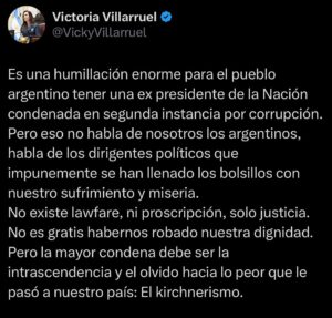 Victoria Villarruel Instagram - Condenada en segunda instancia por corrupción.