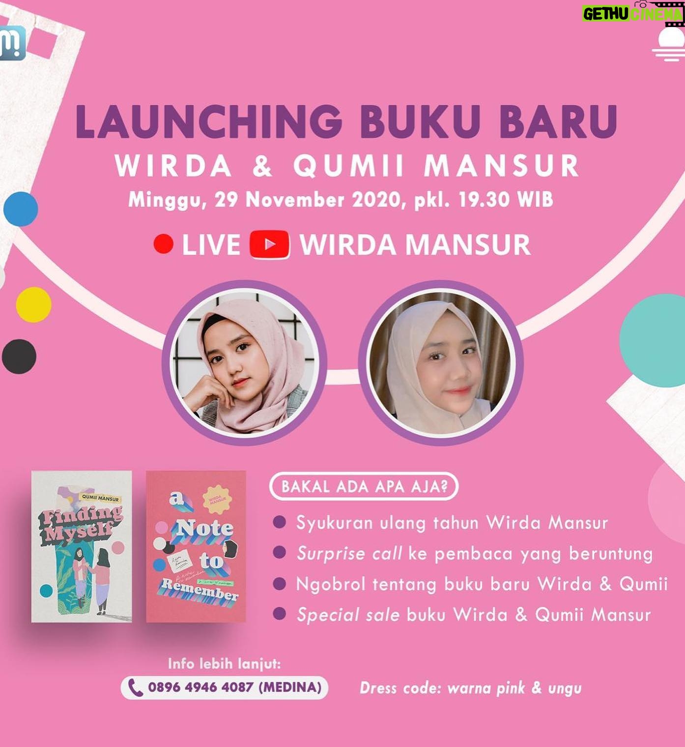 Wirda Mansur - 245.9K Likes - 29,

Semoga dgn berkurangnya usia saat ini, bisa membawa gue menjadi orang yg lebih bermanfaat, dan makin banyak karya yg bisa dihadirkan 🥰

Ulang tahun ini cukup spesial, karena berbarengan dengan launching buku gue yg ke-6 & juga buku pertamanya @qumiimnsr_ !!! 🥰

Semoga kalian berkenan join di live MALAM INI ya 💕

Terima kasih atas doa, ucapan, & supportnya.