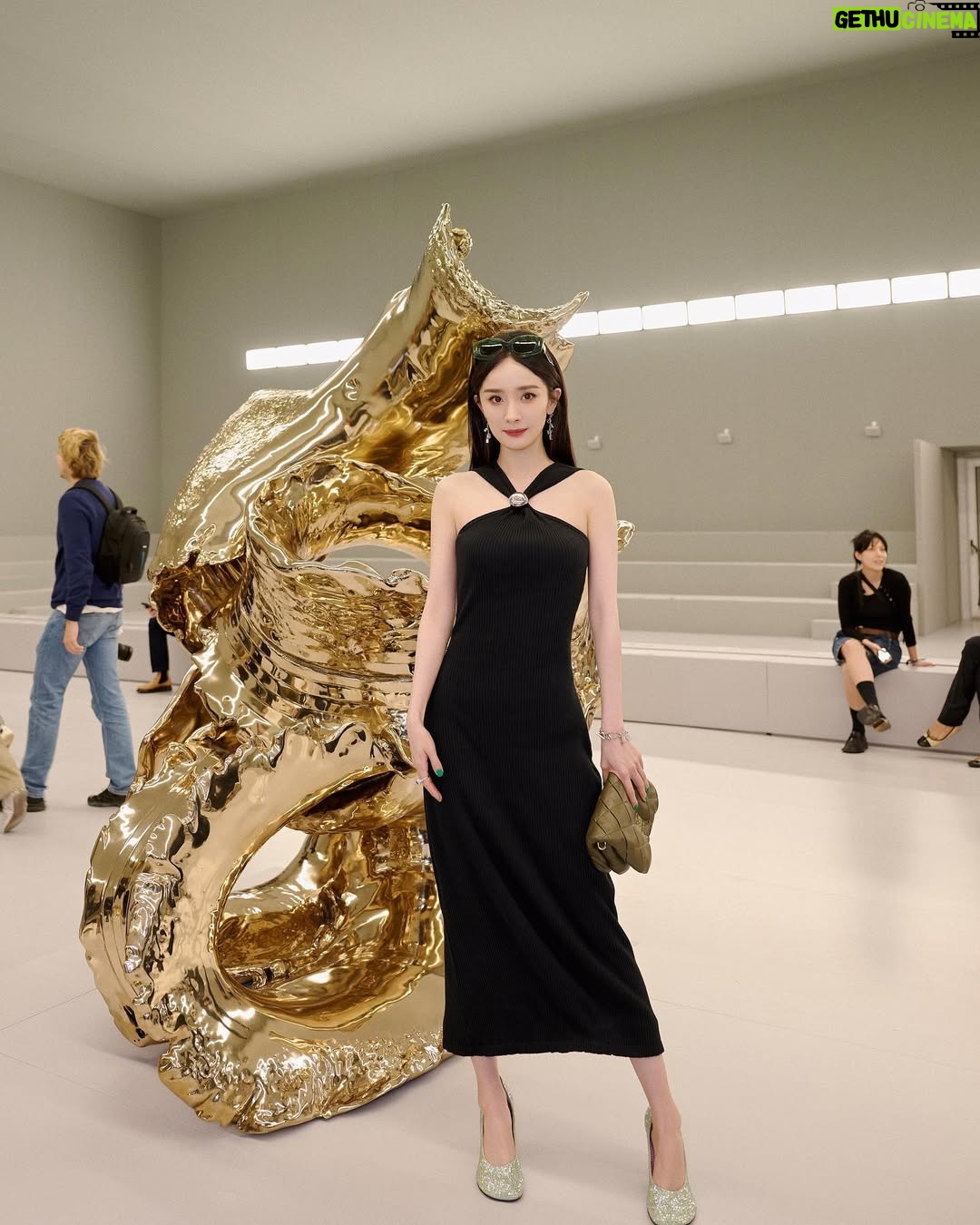 Yang Mi - 102.5K Likes - 很开心以全新身份参加LOEWE2024春夏女装秀，廓形、比例、巨大的青铜雕塑，一场艺术与时装的视觉碰撞，谢谢 @loewe 和 @jonathan.anderson  的邀请❤️