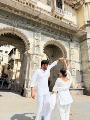 Yashita Rai Instagram - Twinning with the vibe of Udaipur ✨🤍🕊️🦚🪞
.
.
.
.
.
.
.
.
.
#explore #fyp #aesthetic #udaipur #udaipurdiaries #udaipurlakecity #photodump #pinterest #cute #couple #couplegoals #coupleshoot #travel