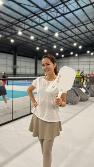 Yasmin Hani Instagram - Work smart, sleep well, and play even harder — preferably with a pickleball paddle in hand! Super excited to try out @astes_sports paddles (they look AND play like a dream). Oh, and guess what? You can stack ‘PickYasmin’   ‘Easter15’ for a total of 23.5% off. Because cute gear and good deals? Yes please. Go check their website guys! 
#Pickleball
#HaniTries 
#HanisChoice 
#YasminHani