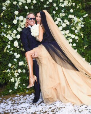 Zarina Yeva Instagram - We are the architects of our own reality. What we dream, we can build—what we feel deeply, we can manifest. I once imagined a wedding by the ocean, wild and full of soul… and the universe met me there.
From being photographed by the one and only Ellen von Unwerth to wearing six unique dresses—each expressing a different facet of my spirit—this day was a symphony of love, intention, and individuality.
Every detail felt written in the stars… a reminder that when we align with who we truly are, life rises up to meet us in the most magical ways.✨💫🤍❤️
Photographer: Ellen Von Unwerth @ellenvonunwerth
Stylist: Mike Adler @stylistmikeadler
Makeup: Petra Dianova @petradmakeup
Hair: Gabriela Medina @gaby_meriv
Wedding Dress: Vera Wang Bride x Pronovias @verawangbride x @pronovias
Dinner Dress: Atelier Pronovias @pronovias
Cake/First dance: Ese Azenabor @eseazenabor
Party dress: Netta Ben Shabu @nettabenshabu.official
Rehearsal Dinner: Custom Michael Costello @michaelcostello
Rehearsal Dinner dress: Pronovias @pronovias
Jewelry: Bee Goddess @beegoddessjewellery
Groom’s tuxedo: Huntsman @huntsmansavilerow
Art designer: Courtney Kibby @courtneykibbydesigns
Wedding planner: Karen Ruezga @playasecretaweddings
Florist: Carmen McKnight @floraamormexico