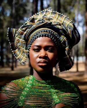 Zenande Mfenyana Instagram - A moment in time, adorned in @uyinqaba_designs 💚🤍 Happy Heritage Month 🇿🇦
👗: @uyinqaba_designs
📸: artinthemusic