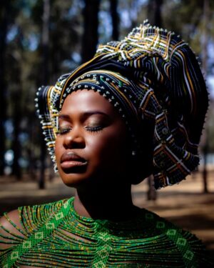 Zenande Mfenyana Instagram - A moment in time, adorned in @uyinqaba_designs 💚🤍 Happy Heritage Month 🇿🇦
👗: @uyinqaba_designs
📸: artinthemusic