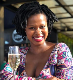 Zenande Mfenyana Instagram - Less stress more 🥂💫