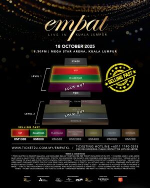 Ziana Zain Instagram - EMPAT LIVE IN KUALA LUMPUR 2025
18 OCT 2025
MEGA STAR ARENA, KUALA LUMPUR
🎟 Dapatkan tiket VIP & DIAMOND anda sekarang di: www.ticket2u.com.my/empatkl
Boleh juga gunakan Atome / SPayLater anda untuk mendapatkan tiket idaman anda ❤️
EMPAT Live In Kuala Lumpur 2025 – malam penuh bintang, penuh emosi, dan penuh kenangan ✨ Satu malam sahaja! Dapatkan tiket anda sekarang 🫰🏻
Jangan lepaskan peluang yang hanya datang sekali ini. Jumpa anda disana!
EMPAT : @iamzianazain @anuarzain70 @erniezakri @syamel_official
#KonsertEMPAT #EMPATKL #AnuarZain #ZianaZain #ErnieZakri #Syamel