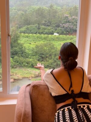 deeksha Instagram - She’s not lost in nature, she’s part of it🌱🌴
📍 @edenwoodsresortmunnar
@nichestays
Wearing - @a.la.modebyakanksha