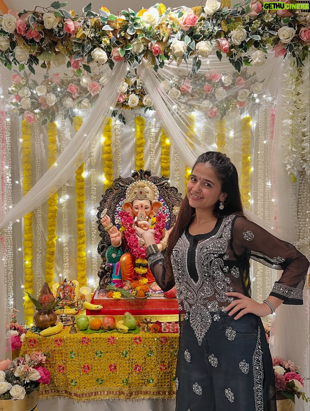 vishakha pandey - 14.8K Likes - Call it my Ganpati OOTD series.💛
.
Outfit 1 : @myntra 
Outfit 2 : Gifted by a friend
Outfit 3 & 7 : Chickenkaari Kirti from Lucknow local market.
Outfit 4 & 6 : Mumma’s Saree
Outfit 5 : @noor.e.kashmir 
Outfit 8 : Dress from Goa’s local market paired with dupatta
Outfit 9 : Kurti bought from Sarojini and jeans is from @myzudio 
Outfit 10 : @gulabi_dori 
.
#vishakhapandey #lookbook #ootd #indian #indianoutfit #lookinspiration #ganpati #fashion #traditonal #traditions