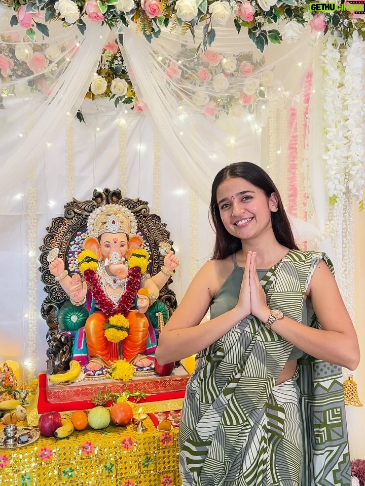 vishakha pandey - 14.8K Likes - Call it my Ganpati OOTD series.💛
.
Outfit 1 : @myntra 
Outfit 2 : Gifted by a friend
Outfit 3 & 7 : Chickenkaari Kirti from Lucknow local market.
Outfit 4 & 6 : Mumma’s Saree
Outfit 5 : @noor.e.kashmir 
Outfit 8 : Dress from Goa’s local market paired with dupatta
Outfit 9 : Kurti bought from Sarojini and jeans is from @myzudio 
Outfit 10 : @gulabi_dori 
.
#vishakhapandey #lookbook #ootd #indian #indianoutfit #lookinspiration #ganpati #fashion #traditonal #traditions