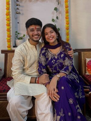 vishakha pandey Instagram - Happy Rakshabandhan❤️🫂
Outfit : @madcapbypsofficial 💜
#vishakhapandey #rakshabandhanspecial #rakshabandhan2025 #siblings #bhaibehen