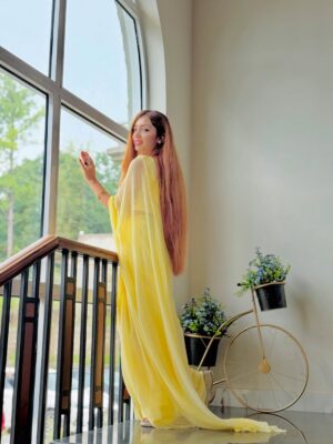 Abeera Khan Instagram - Hayeeee ✨ obsessed with sareee 🔥🕊️___
Saree by 👉🏻💕 @akbrand_collection 🤍🕊️💛
#foryou #réel #post #saiyaraa #instagram #viral #saree