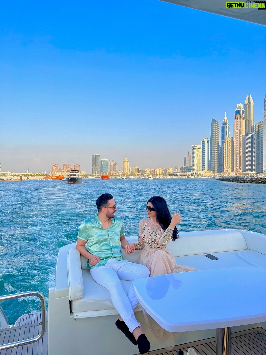 Aisha Zafar Khan - 14.4K Likes - Out at sea, where the world slows down and everything feels lighter.
First it’s just us and the yacht, endless horizons and calm waves 🌊🛥️
Then it’s me and my favorite co-captain ❤️
Because every destination feels better when we’re together