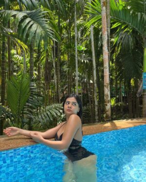 Akshita Rai Shrivastava Instagram - Chilling in a pool in the middle of the forest, check ✅
📍@stonewoodnatureresort , Gokarna
(Travel pictures, pool pictures, pool pics, bikini pictures, resort wear, resort pictures)