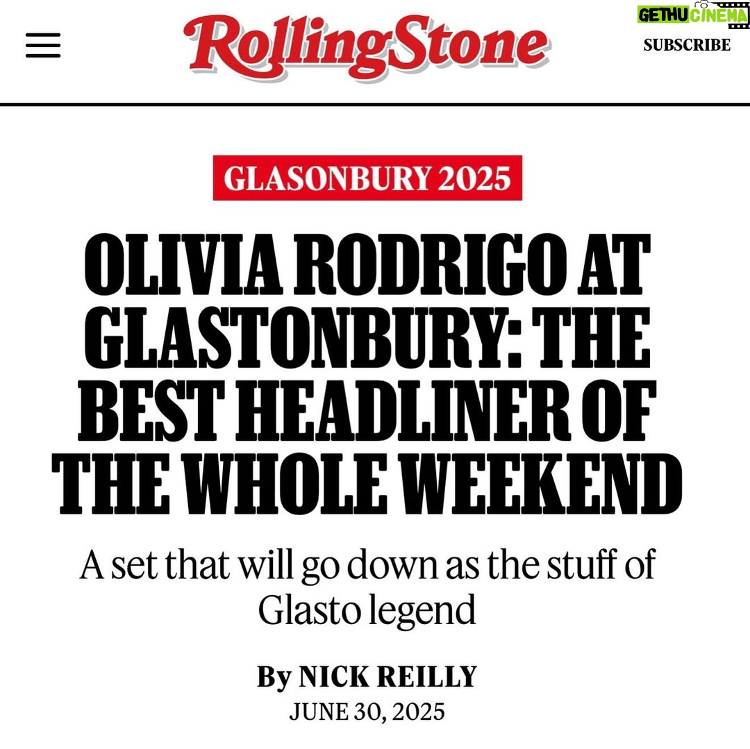 Aleen Keshishian - 2.2K Likes - Wow!!! 🙌 @oliviarodrigo @glastofest 🇬🇧💫💥